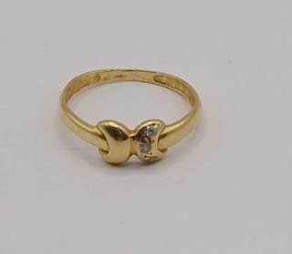 Anillo lunas "x" circ oro 18k, 1,44gr. Ref. G-975.