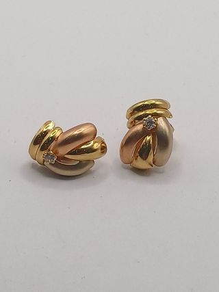 Pendientes tres oros de oro 18k , 3,10gr Ref.G-735