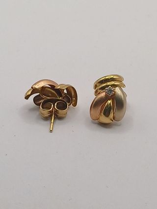 Pendientes tres oros de oro 18k , 3,10gr Ref.G-735
