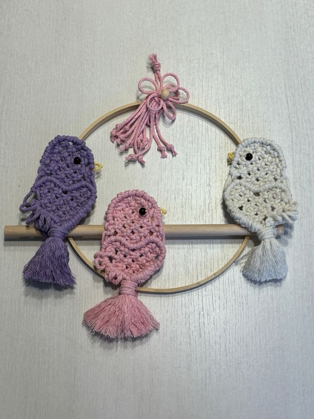 Pajaritos de macramé