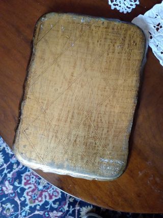 Vassoio legno dorato rosso