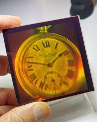 100% Genuino Vintage Hologram Box Grabado Laser 3D