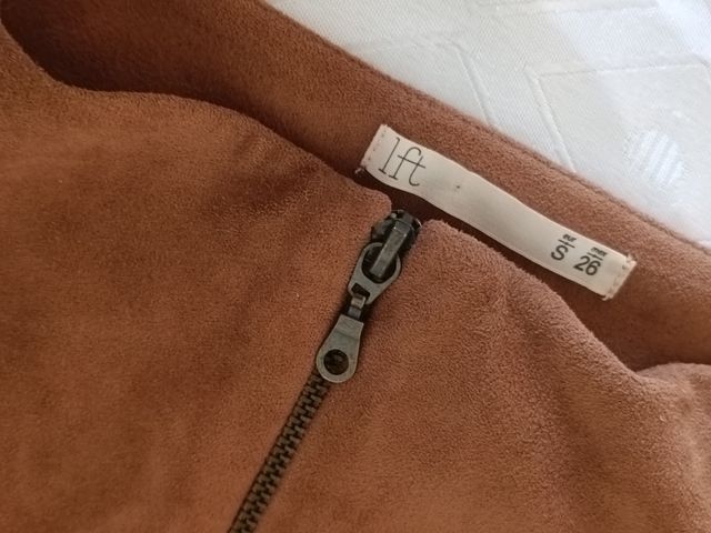 Mini falda ante marrón boho chic 