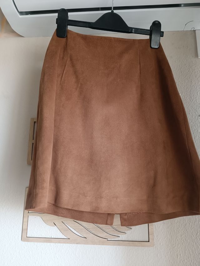 Mini falda ante marrón boho chic 