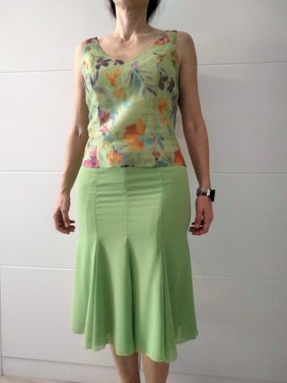 Conjunto falda y blusa - Verde