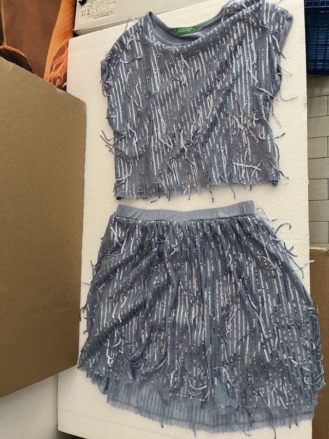Conjunto Benetton niña, top y falda, M (130cm)