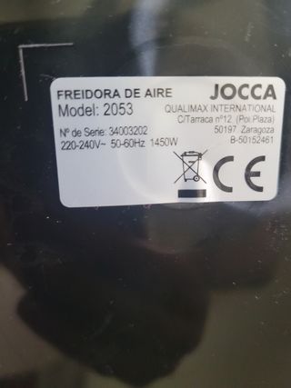 Freidora de aire Jocca 2053