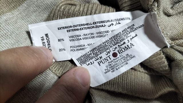 Punto Roma - Camiseta rayas beige-marrón talla S