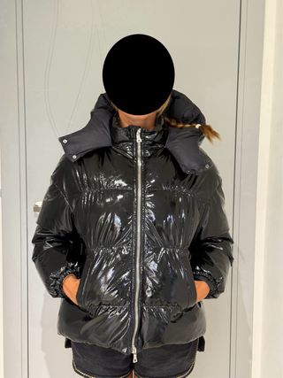 Piumino Balmain nero lucido