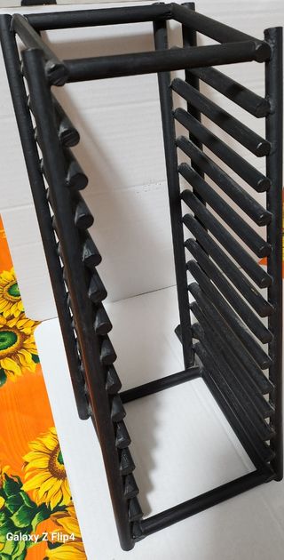 Porta CD vintage nero in legno