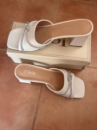 Sandalias Joia blancas-tacón
