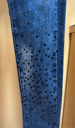 Jeans largos azules brillantes