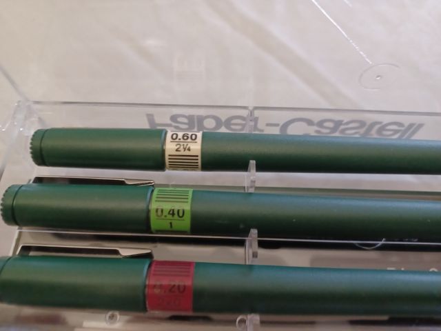 Juego de estilógrafos técnicos TG1-S. Años 70. 