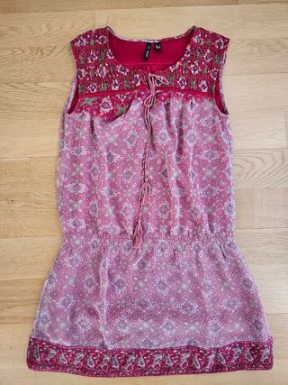 Vestido Mango S - Rojo y Rosa