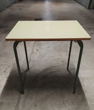 Mesa escolar individual verde madera metal colegio