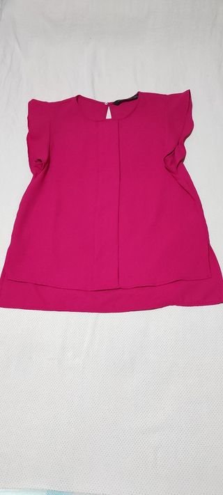 Blusa fucsia maniche a balze