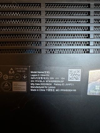 Portátil Lenovo Legion 5 15IAH7H