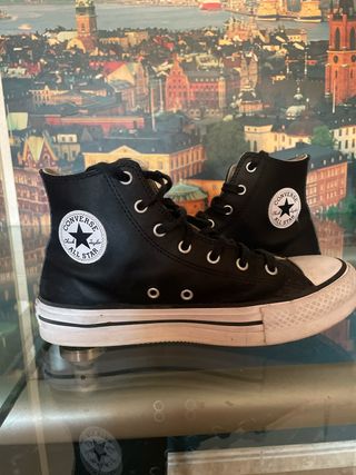 Converse negras piel - talla 37,5