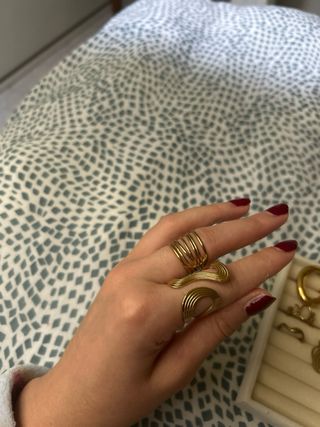 anillos de acero dorados pack