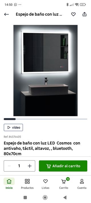 Espejo baño LED 