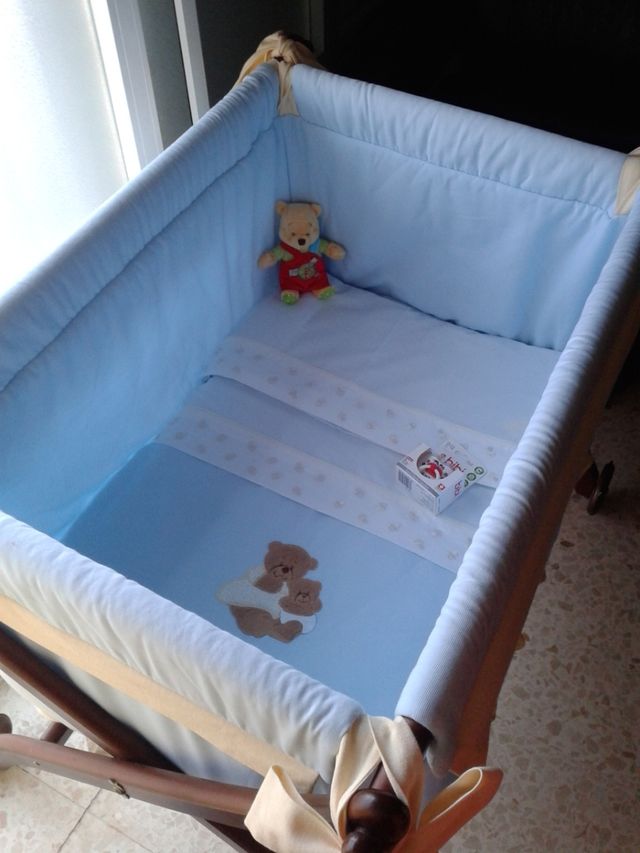 Cuna bebé - minicuna azul