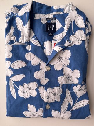 Camisa GAP M - Azul estampada