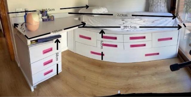 Cama nido 90cm + escritorio