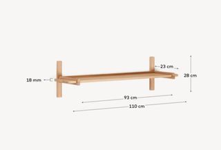 Estantería modular Sitra 1 balda madera maciza roble acabado natural 110 cm FSC Mix Credit