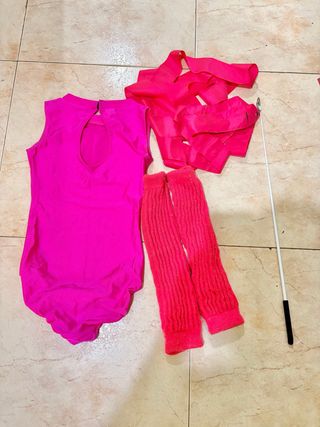 Pack gimnasia rítmica maillot, cinta, calentadores