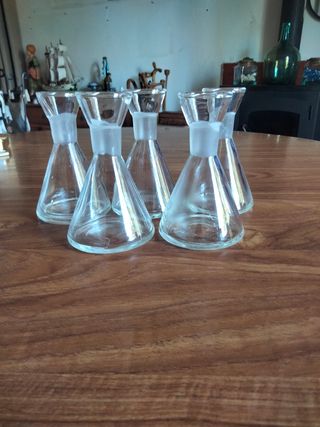 Juego 5 aceiteras cristal vintage