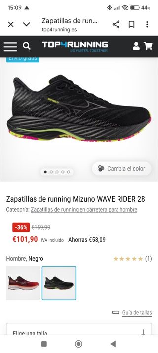 Zapatillas Mizuno Wave Rider 28.E.U 38,5