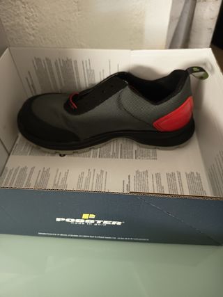 Zapatos seguridad POSSTER grises-rojos