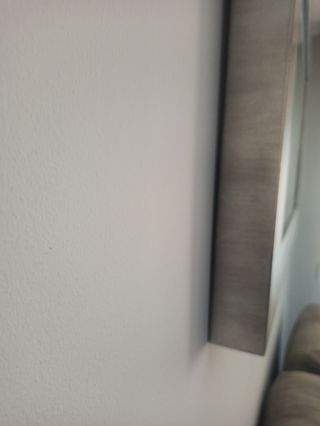 Cuadro metálico/madera plateado. 