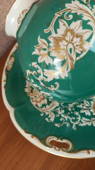 Vaso Tettau verde e oro