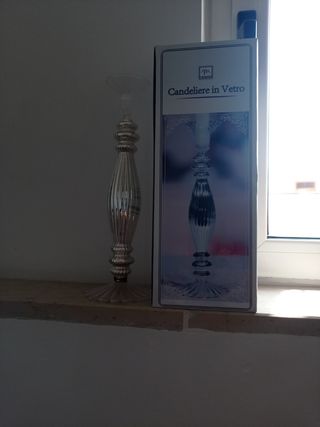 Candeliere M Home vetro argento