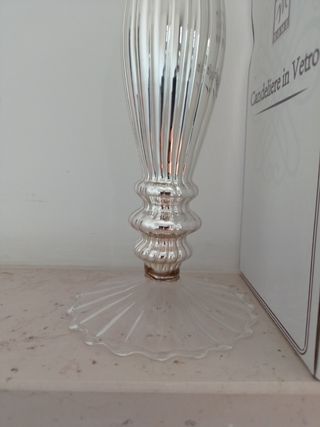Candeliere M Home vetro argento