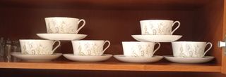 Juego 6 tazas café porcelana