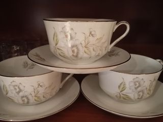 Juego 6 tazas café porcelana