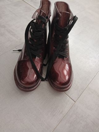 Botas lluvia glitter rojas - 39