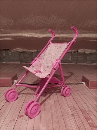 Carrito muñecas rosa plegable
