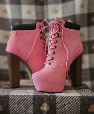 Botas rosas tacón alto -talla 36