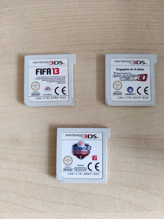 3 giochi Nintendo 3DS: Fifa 13, Madden, splinter