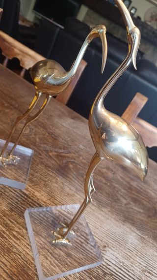 Figuras cisne cobre vintage