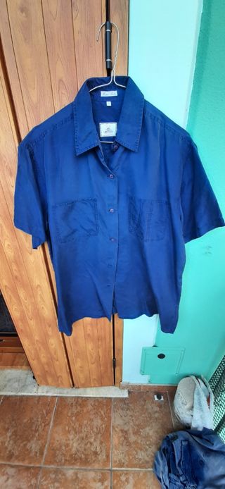 Camicia Pura Seta blu