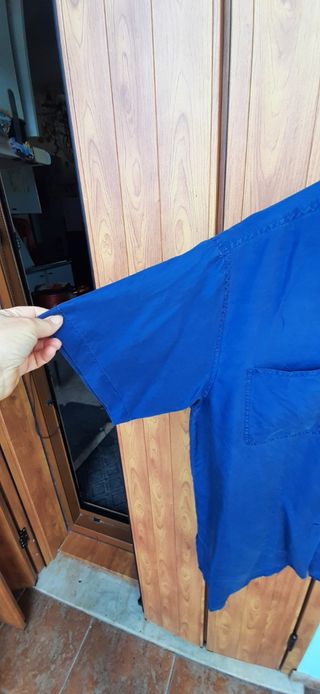 Camicia Pura Seta blu