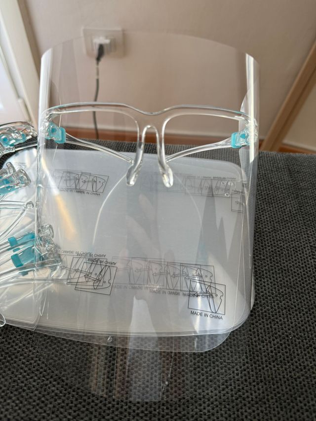 Visiera protettiva con montatura occhiali 10 pezzi