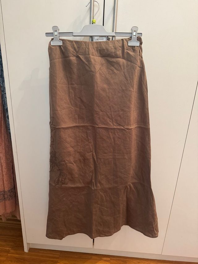 Falda larga marrón TRUCCO