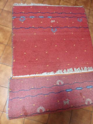 Alfombra roja lana - 1 ud.
