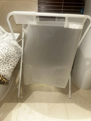 Cesta ropa plegable blanca