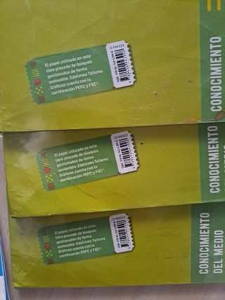 Libros de 6° primaria.
Mates, Lengua, Cono, relig